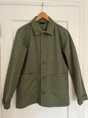 A.P.C. Kerlouan Cotton-Gabardine Chore Jacket in Olive Green | Size Small